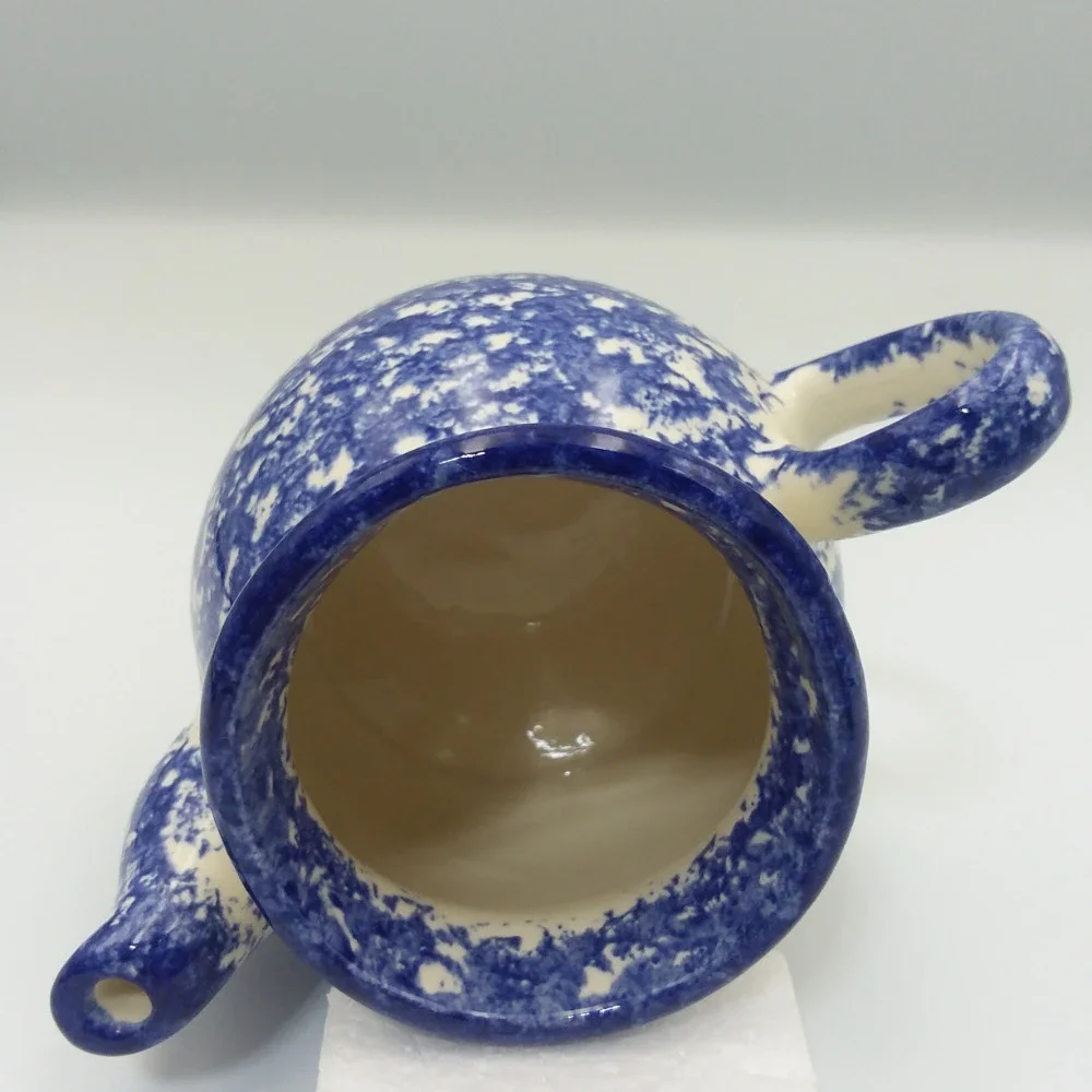 Molly Dallas Pottery Old English Spatterware Tea Set Creamer Cup Farmhouse Decor